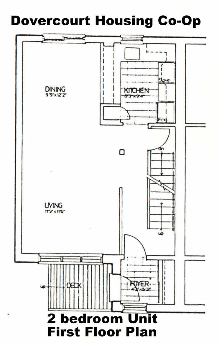 Two-bedroom townhome first-floor plan